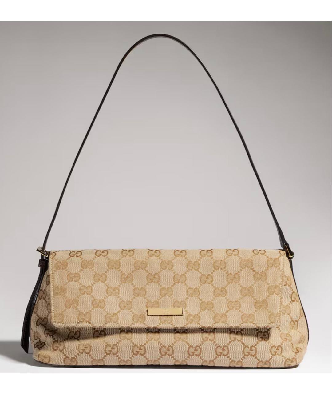 GUCCI Бежевая сумка через плечо из канвы, фото 8