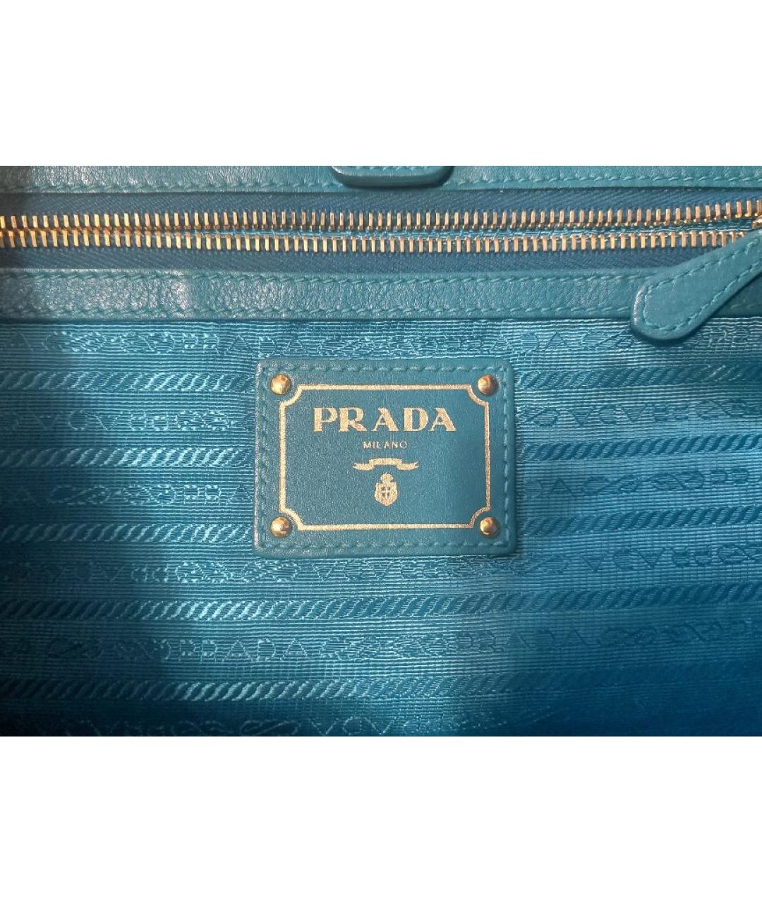 PRADA Бирюзовая нейлоновая сумка тоут, фото 2
