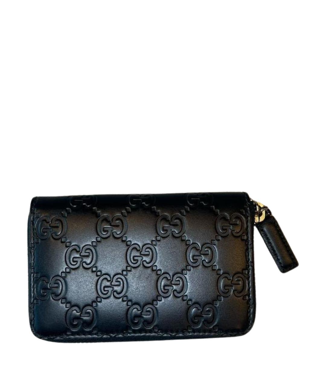 GUCCI Черная кожаная визитница, фото 1