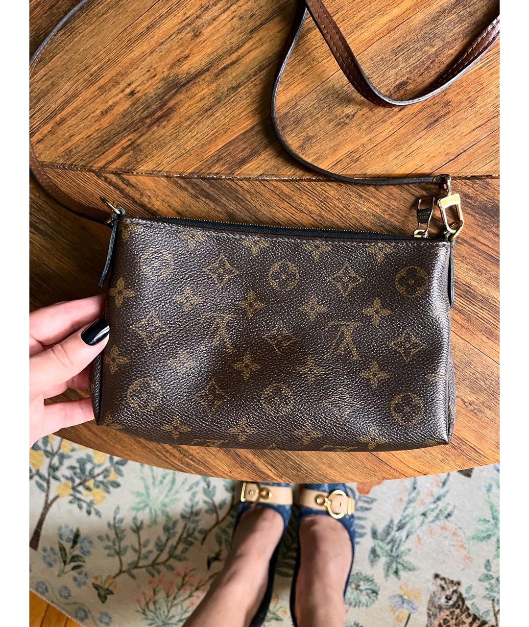 LOUIS VUITTON Коричневая кожаная сумка через плечо, фото 3
