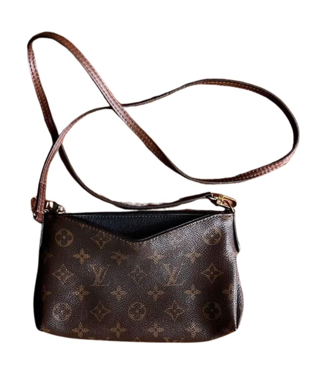 LOUIS VUITTON Коричневая кожаная сумка через плечо, фото 1