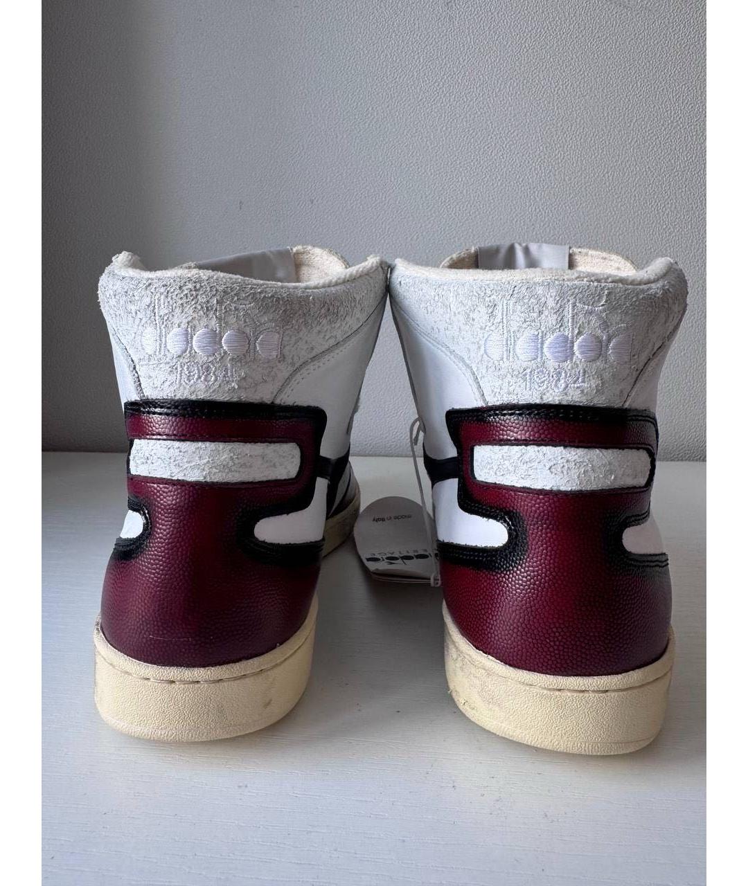 DIADORA HERITAGE Белые кожаные высокие кроссовки / кеды, фото 3