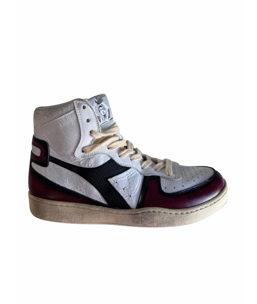 DIADORA HERITAGE Белые кожаные высокие кроссовки / кеды, фото 1