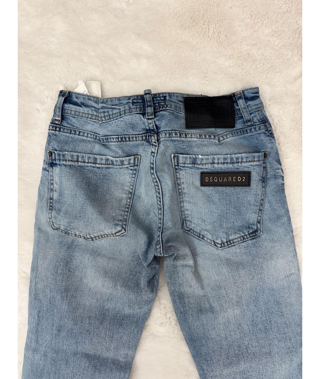 DSQUARED2 Голубые хлопковые джинсы слим, фото 2