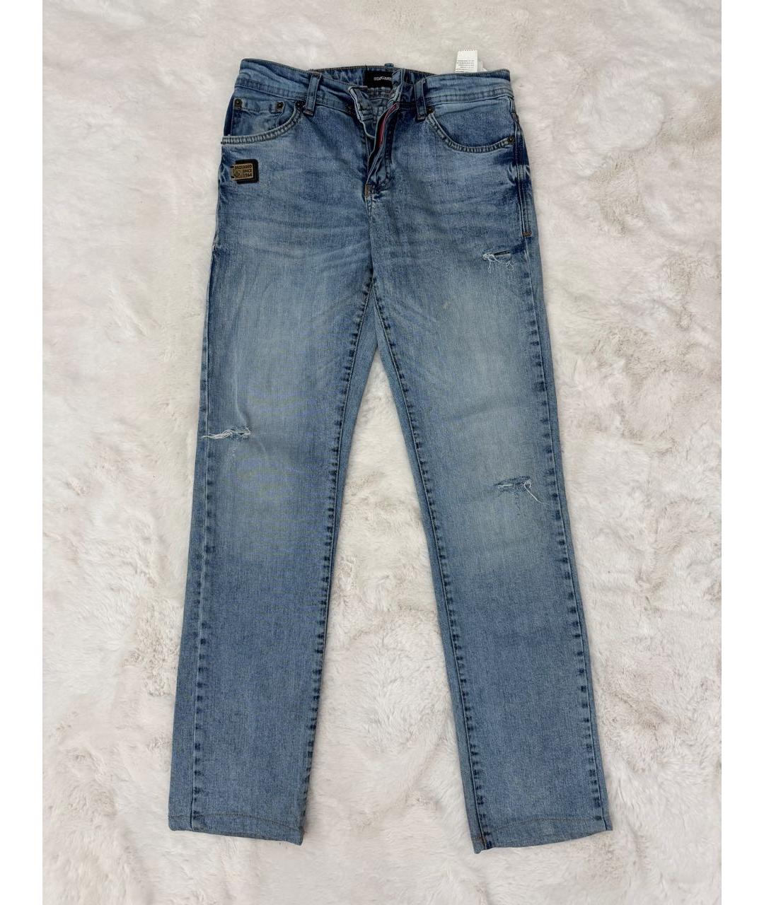 DSQUARED2 Голубые хлопковые джинсы слим, фото 8