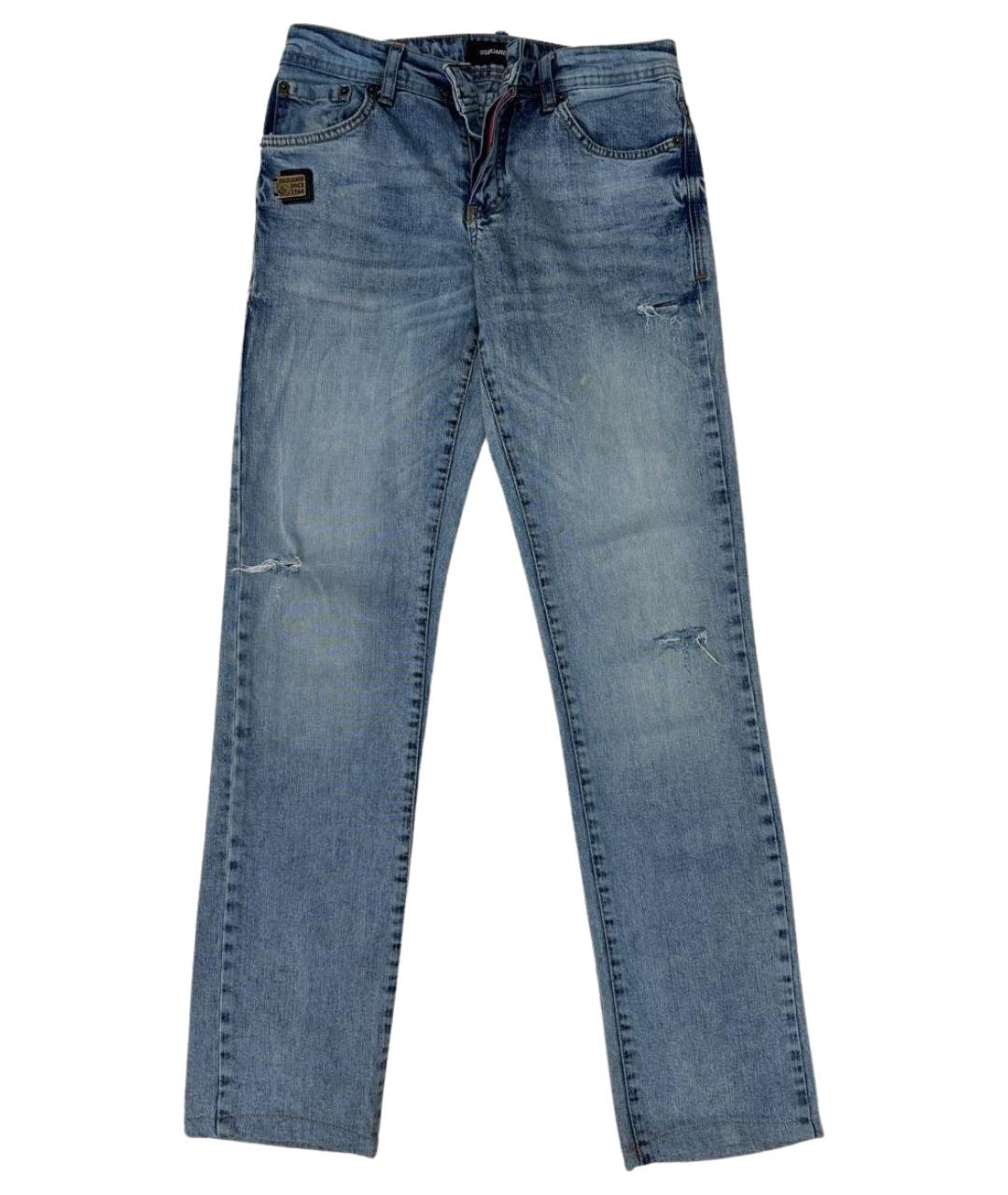 DSQUARED2 Голубые хлопковые джинсы слим, фото 1