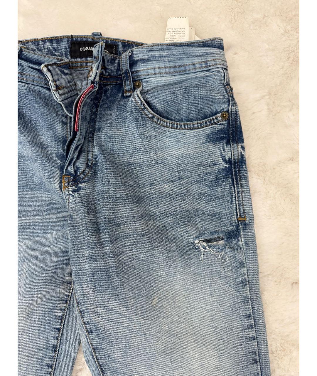 DSQUARED2 Голубые хлопковые джинсы слим, фото 5