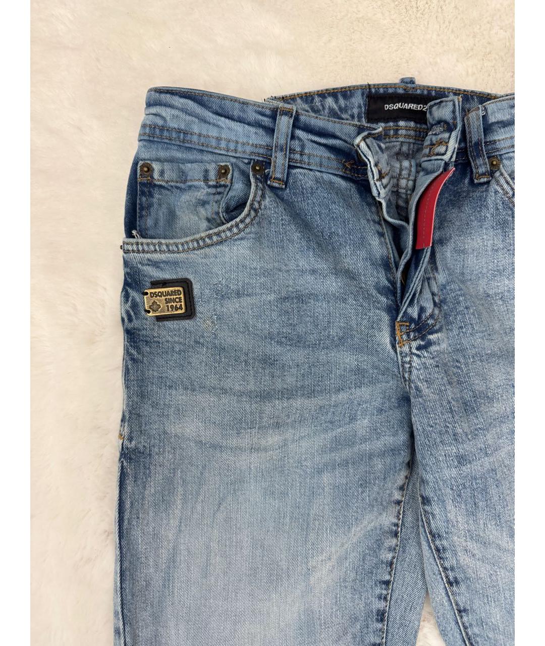 DSQUARED2 Голубые хлопковые джинсы слим, фото 4