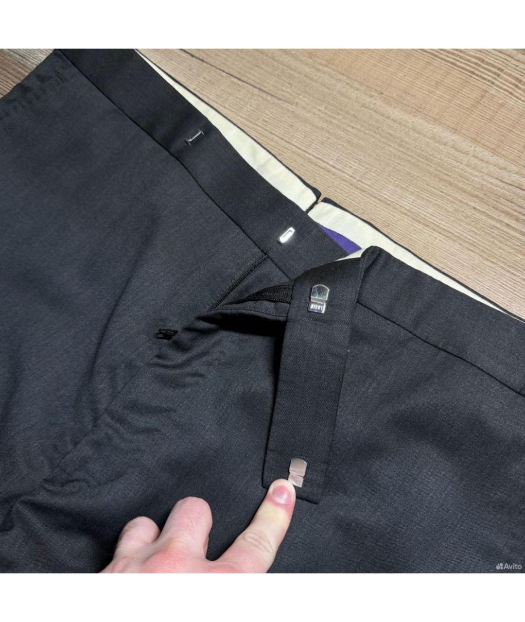 POLO RALPH LAUREN Антрацитовые шерстяные классические брюки, фото 4