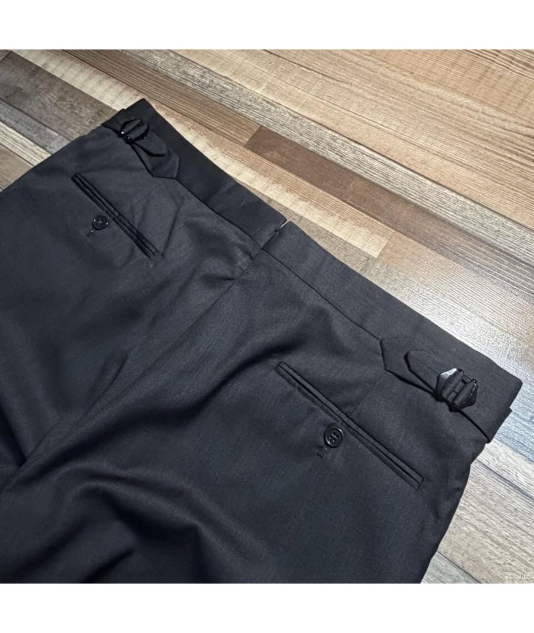 POLO RALPH LAUREN Антрацитовые шерстяные классические брюки, фото 2