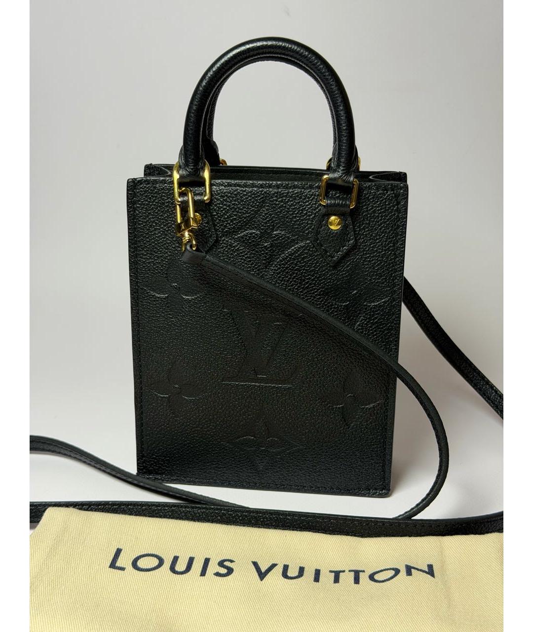 LOUIS VUITTON Черная кожаная сумка через плечо, фото 9