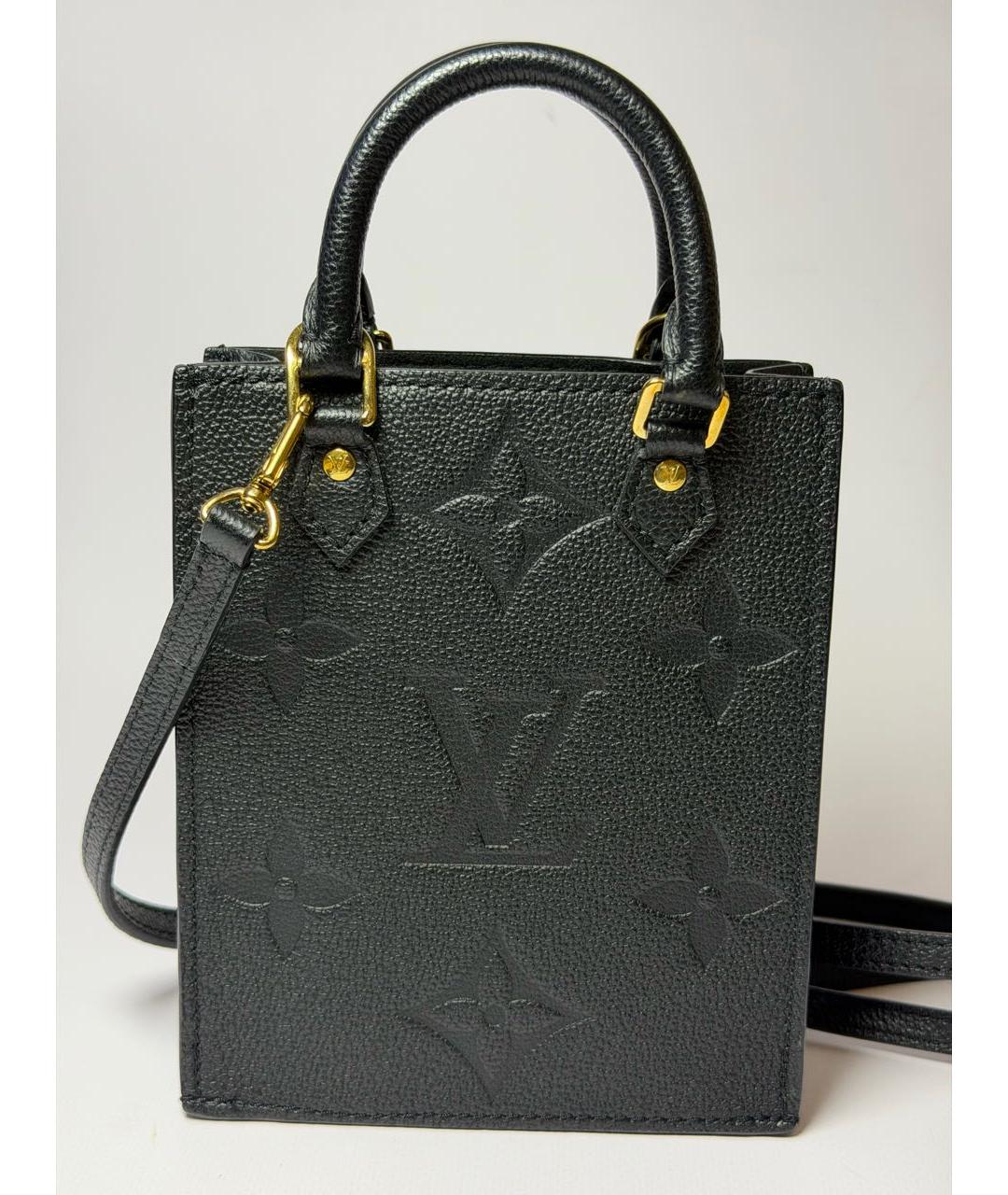 LOUIS VUITTON Черная кожаная сумка через плечо, фото 3