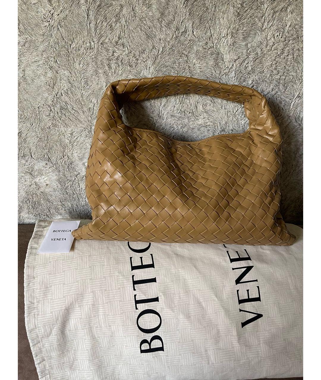 BOTTEGA VENETA Горчичная кожаная сумка с короткими ручками, фото 3