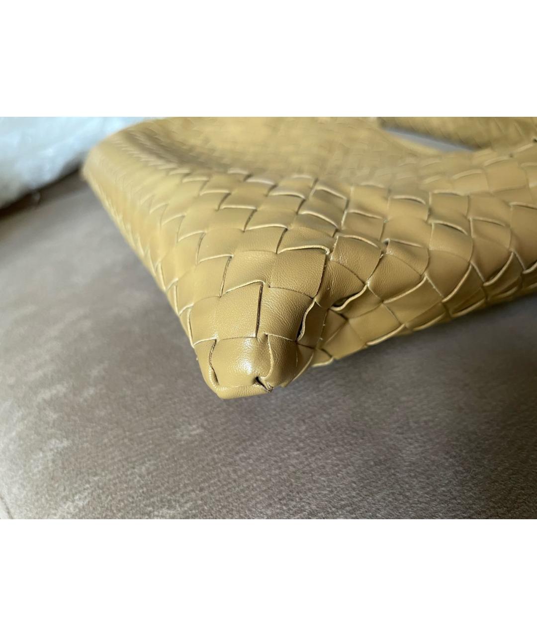 BOTTEGA VENETA Горчичная кожаная сумка с короткими ручками, фото 6