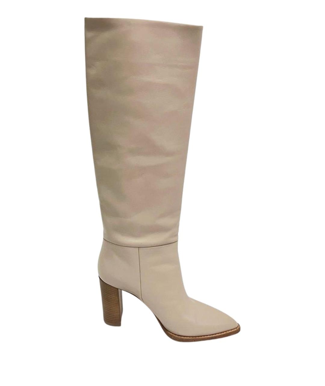 GIANVITO ROSSI Бежевые кожаные сапоги, фото 1