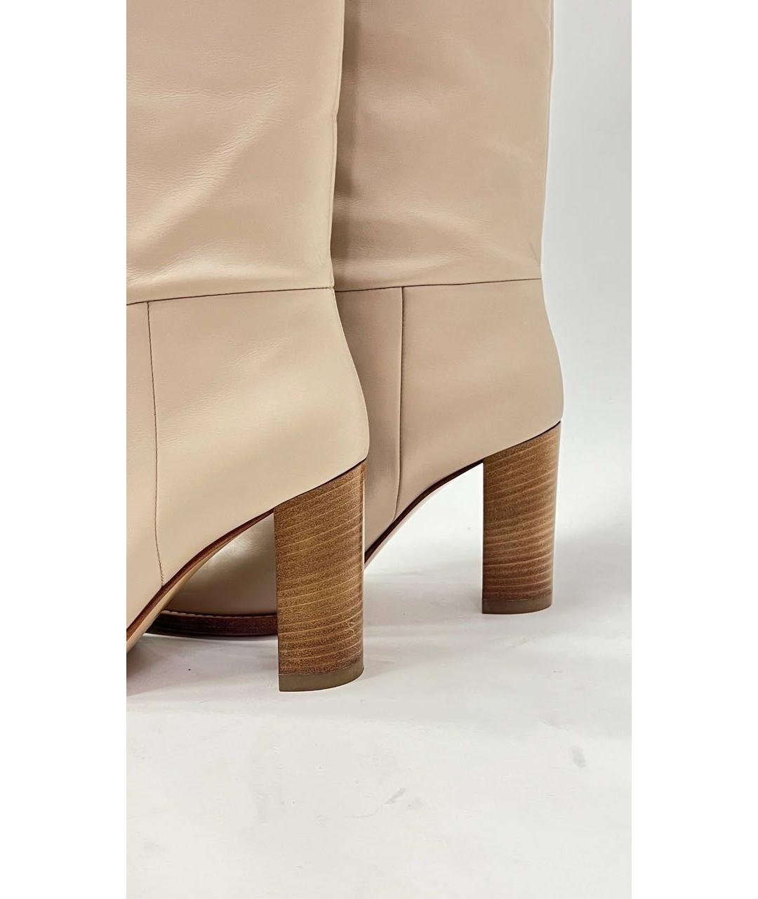 GIANVITO ROSSI Бежевые кожаные сапоги, фото 8