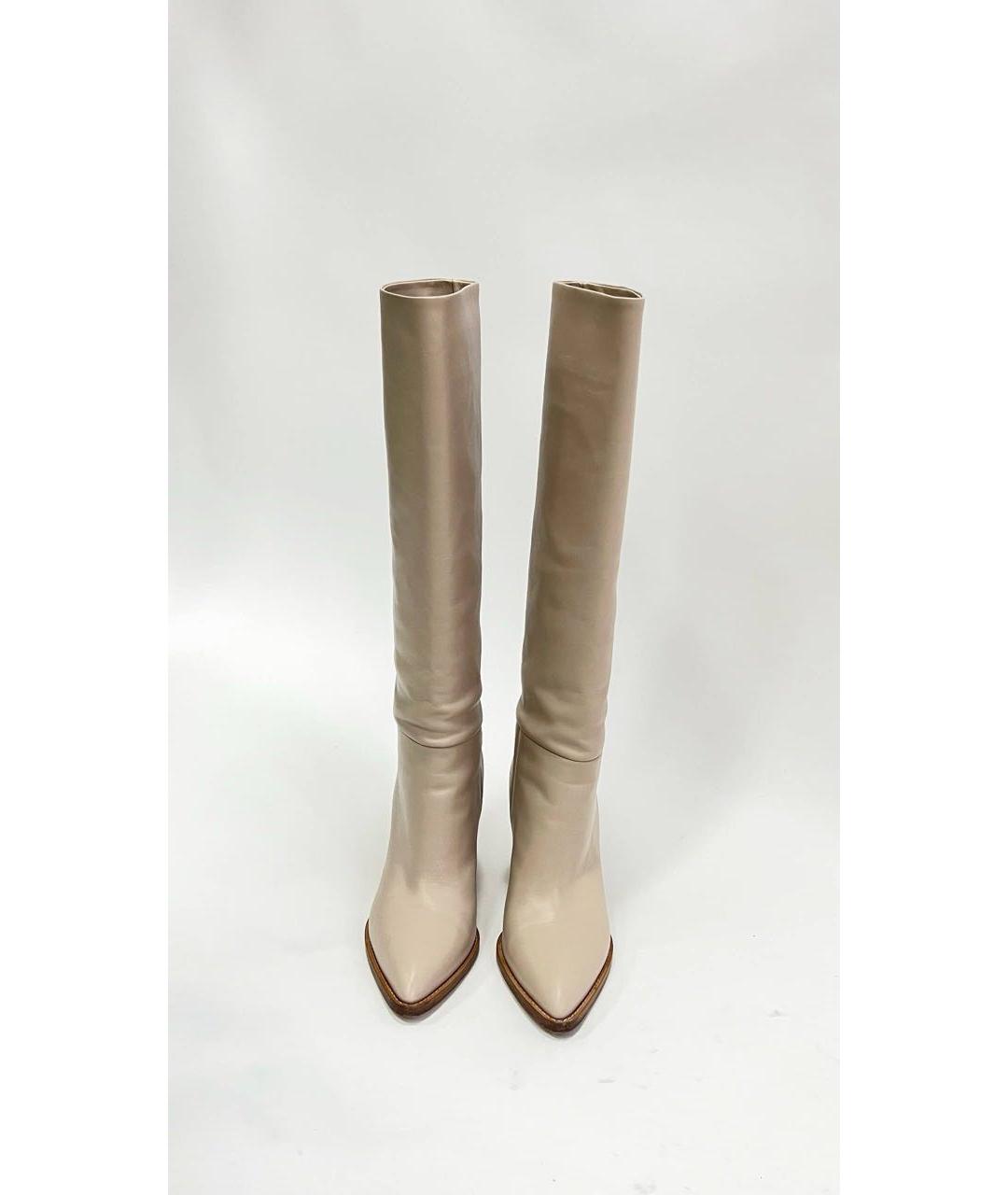 GIANVITO ROSSI Бежевые кожаные сапоги, фото 2