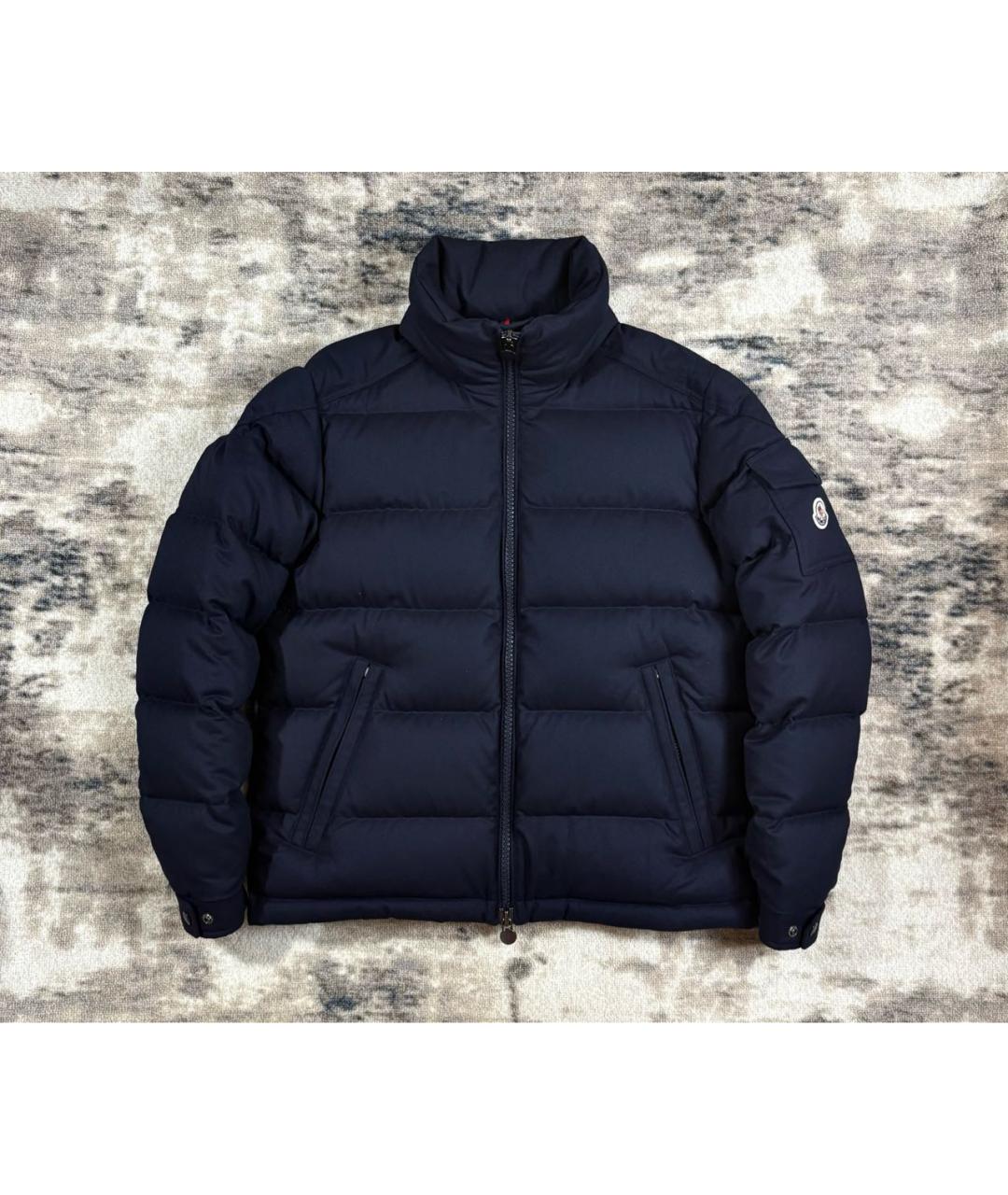 MONCLER Темно-синий шерстяной пуховик, фото 8