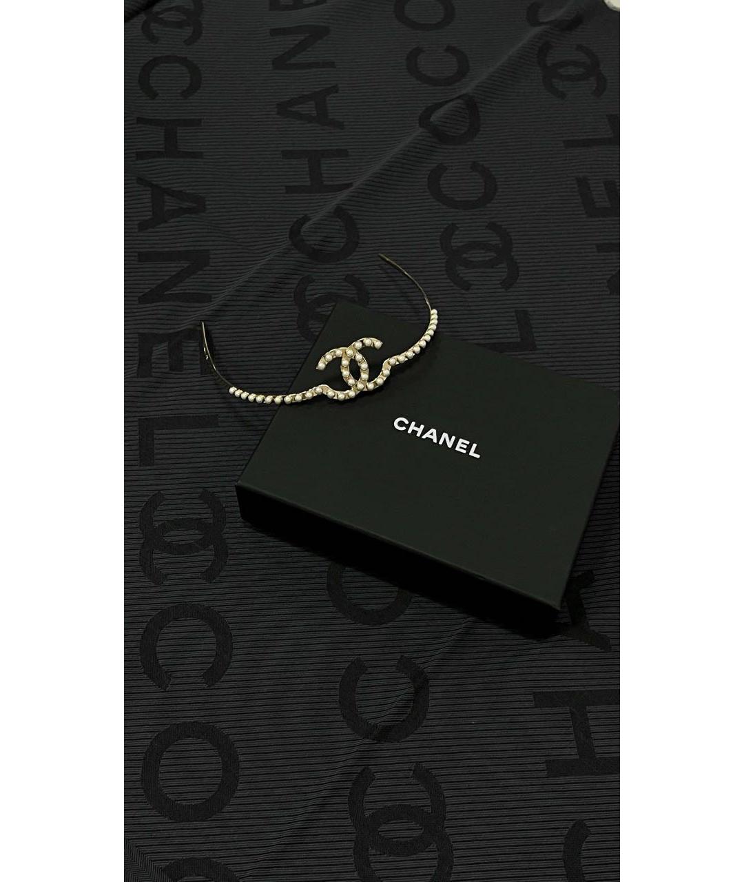CHANEL Бежевая диадема, фото 5