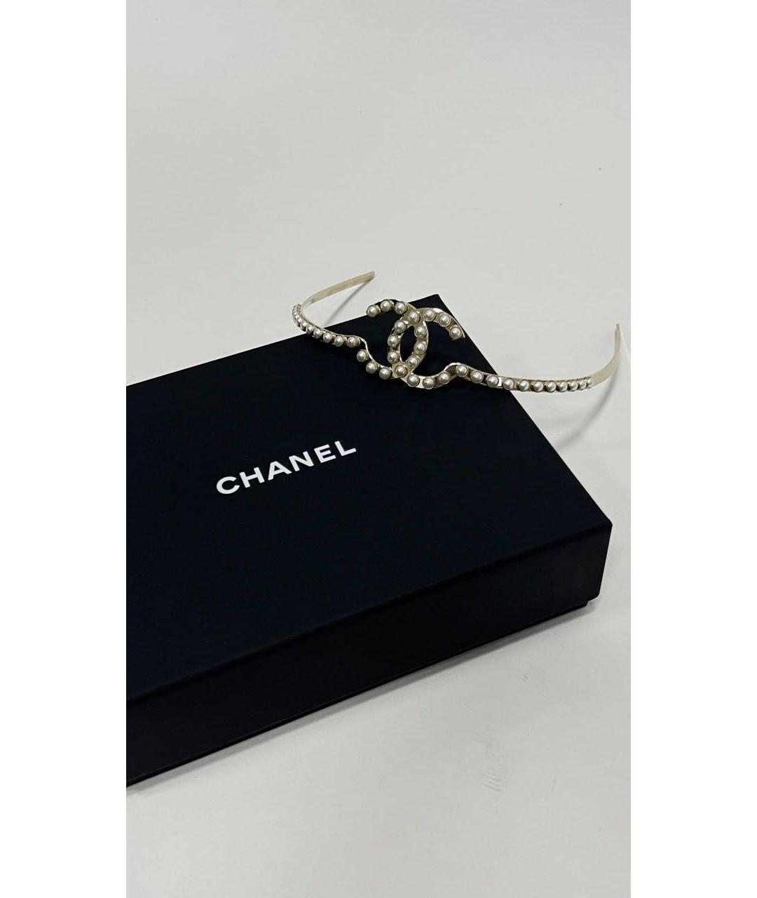 CHANEL Бежевая диадема, фото 3