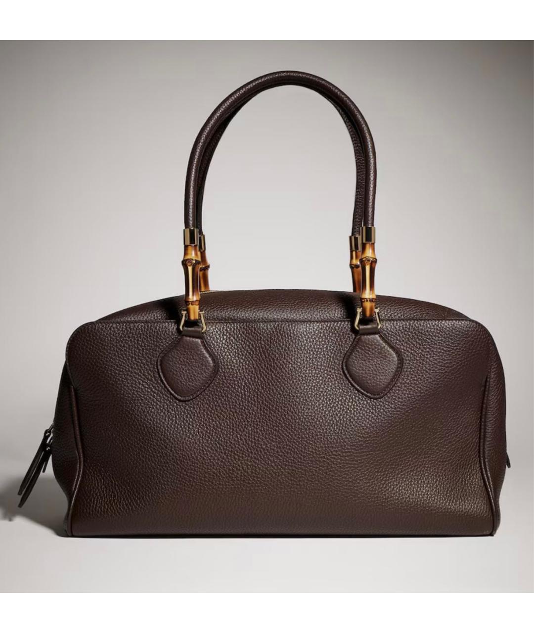 GUCCI Коричневая кожаная сумка с короткими ручками, фото 6