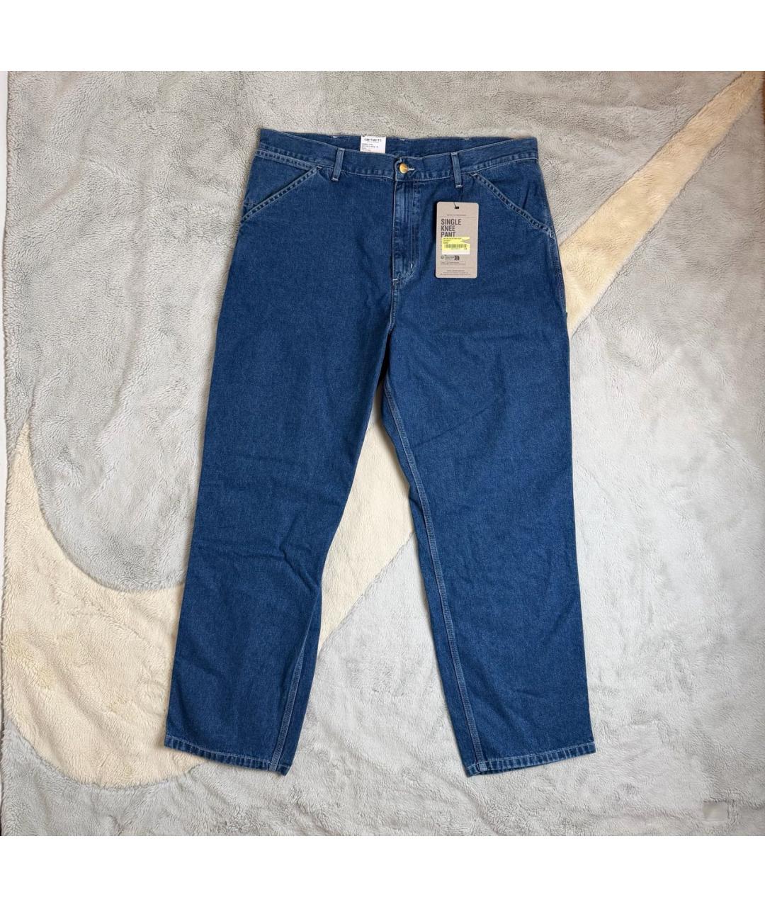 CARHARTT WIP Синие хлопковые прямые джинсы, фото 9