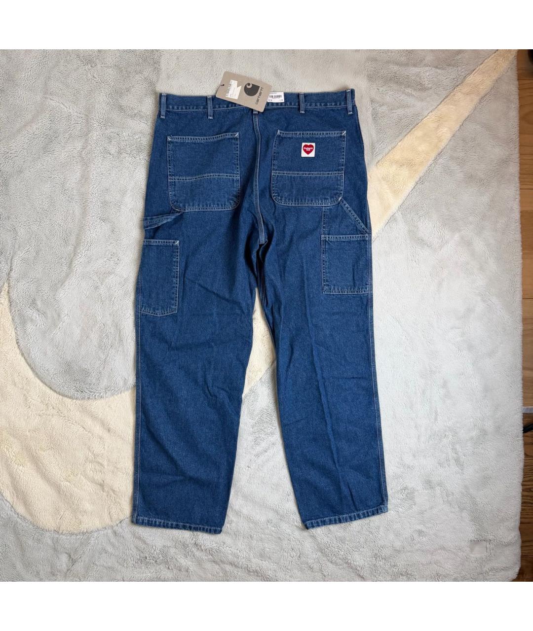 CARHARTT WIP Синие хлопковые прямые джинсы, фото 3