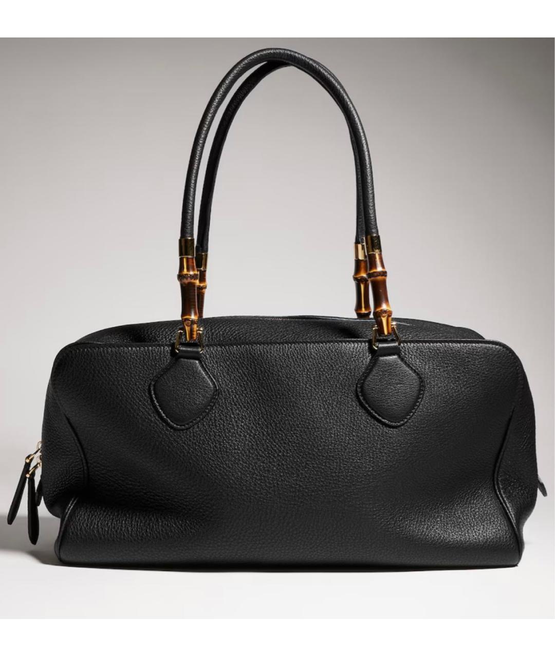 GUCCI Черная кожаная сумка с короткими ручками, фото 5