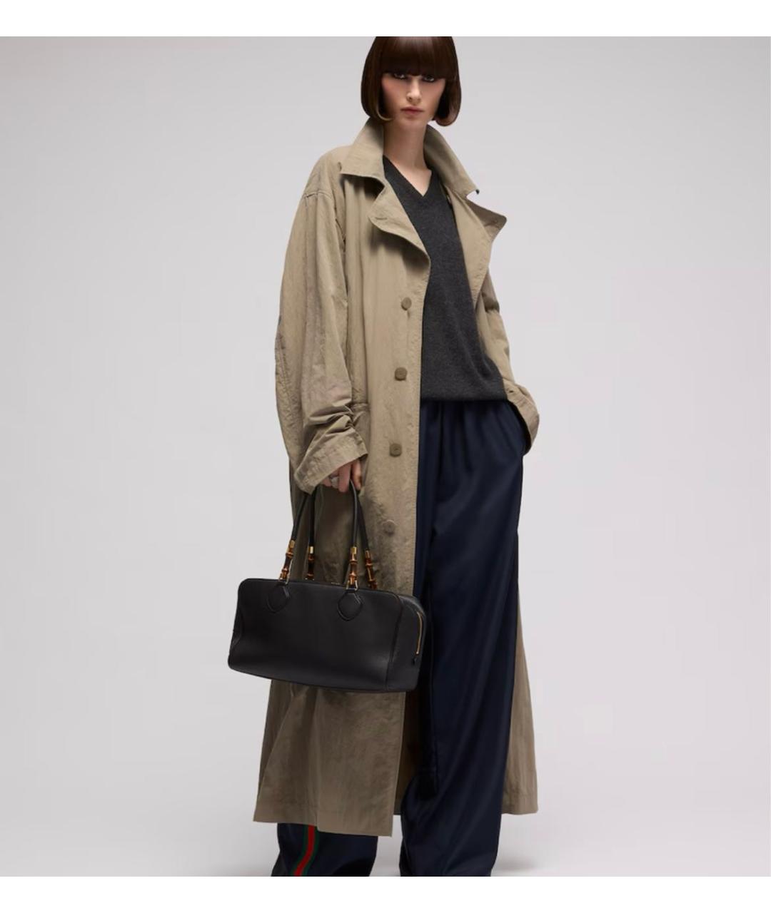 GUCCI Черная кожаная сумка с короткими ручками, фото 3