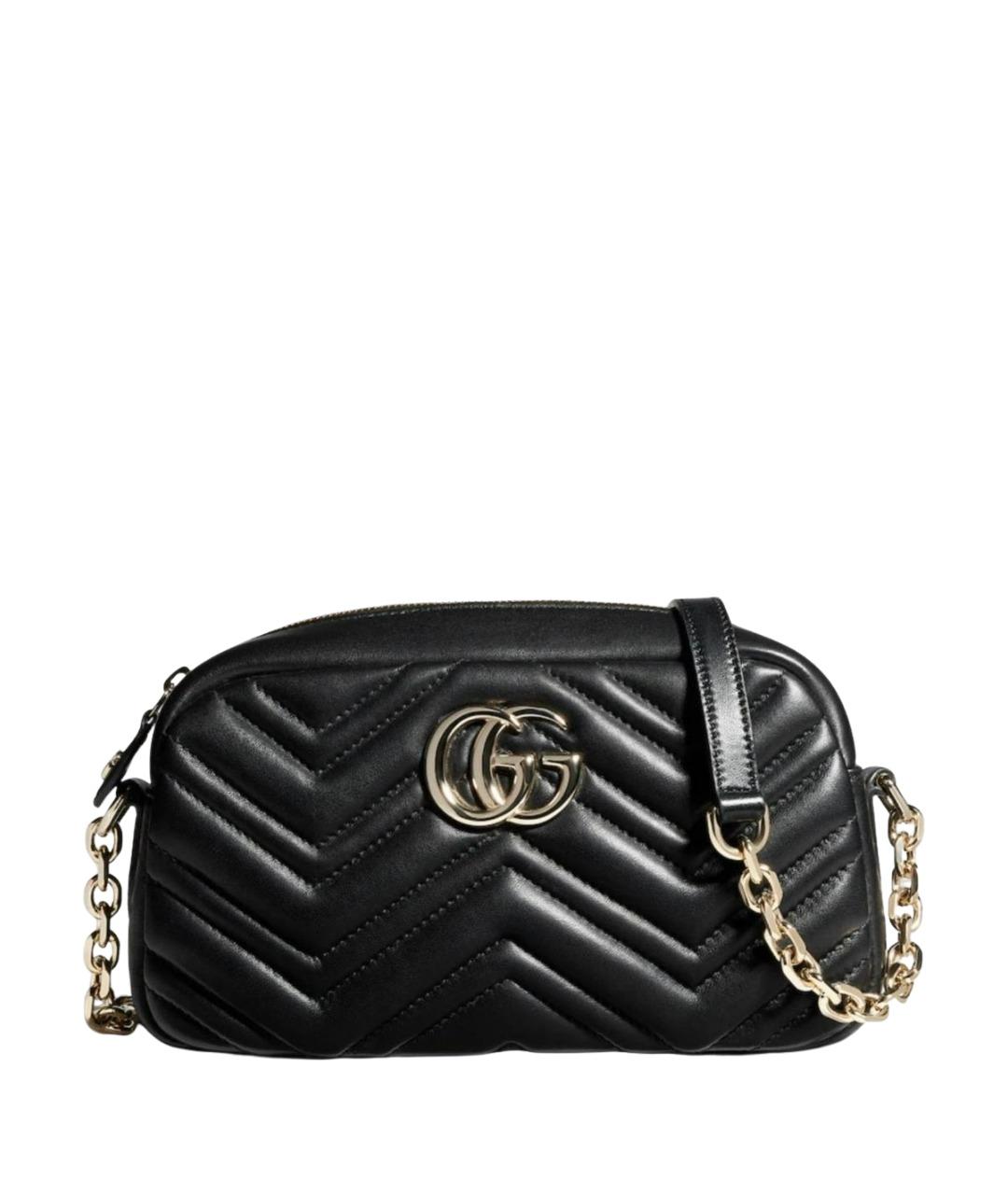 GUCCI Черная кожаная сумка через плечо, фото 1
