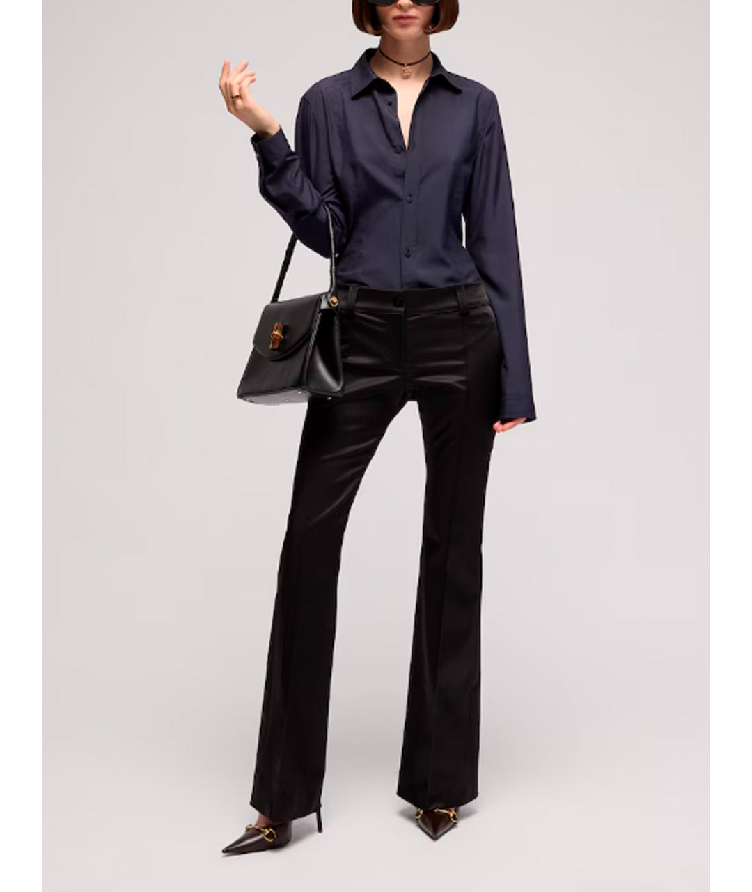 GUCCI Черные ацетатные брюки узкие, фото 2