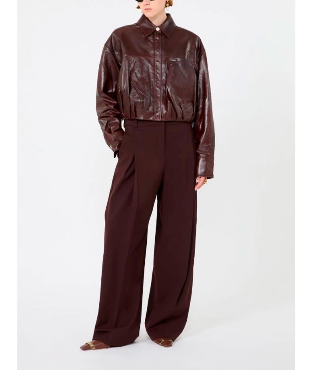 SPORTMAX Бордовая кожаная куртка, фото 7