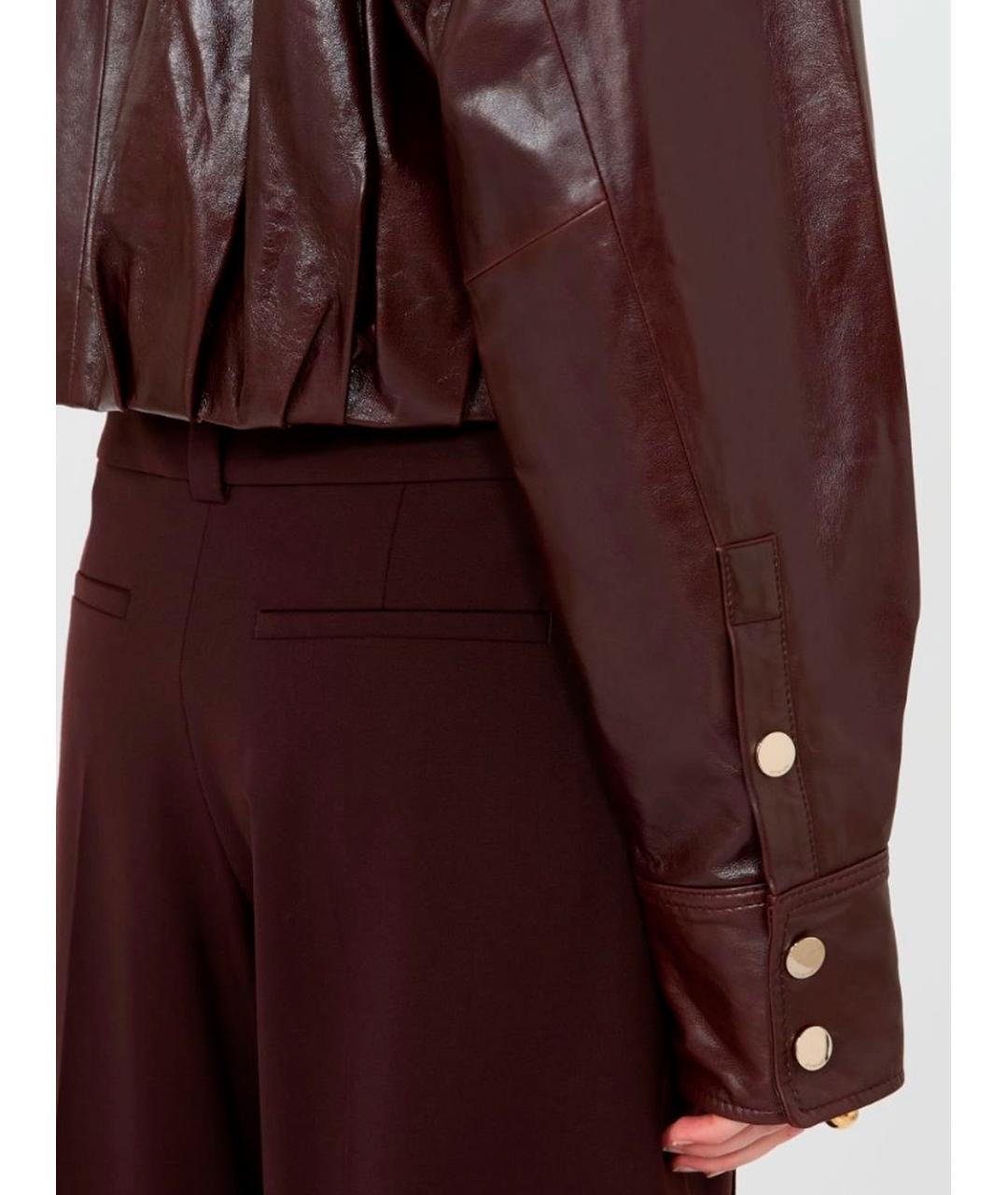 SPORTMAX Бордовая кожаная куртка, фото 6