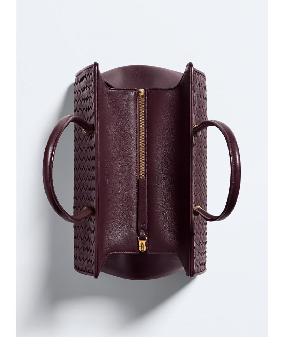 BOTTEGA VENETA Бордовая кожаная сумка тоут, фото 3