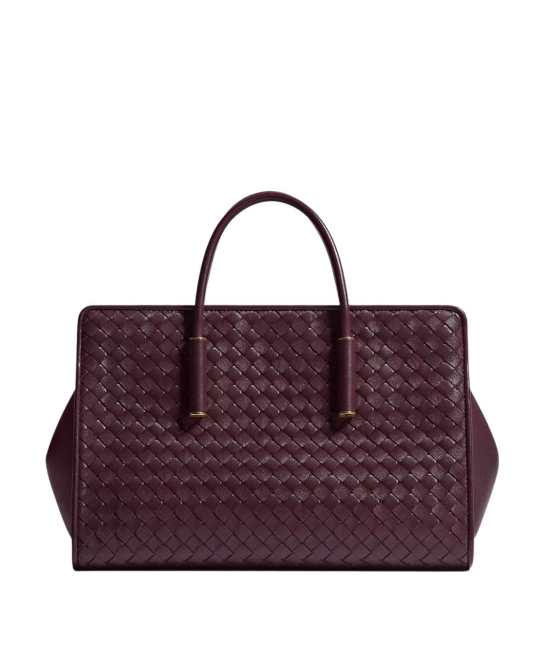 BOTTEGA VENETA Бордовая кожаная сумка тоут, фото 1