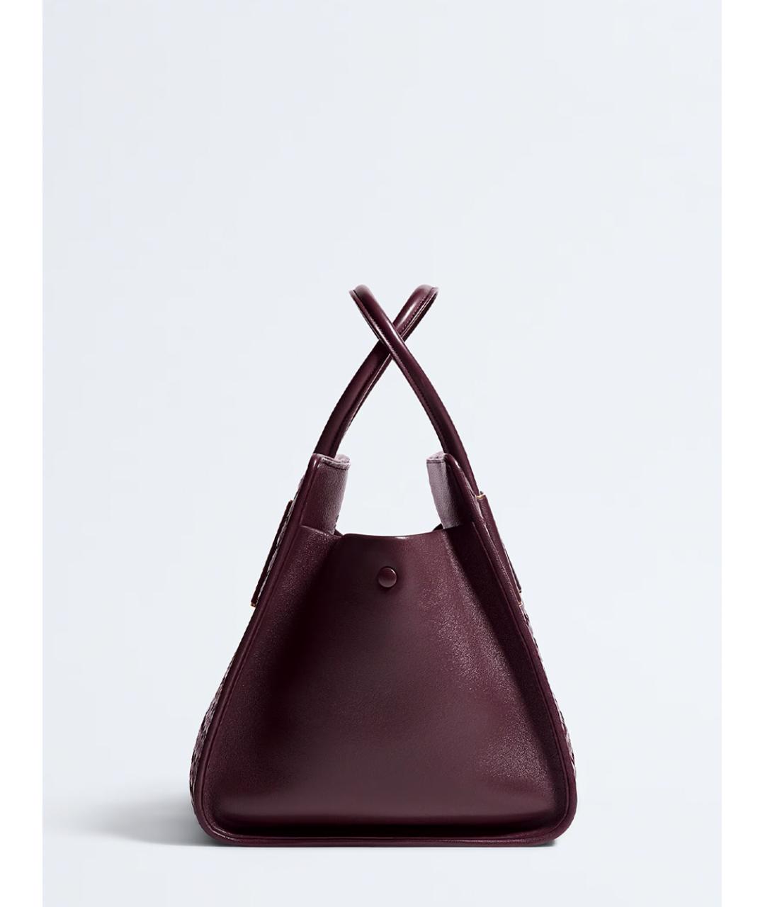 BOTTEGA VENETA Бордовая кожаная сумка тоут, фото 2