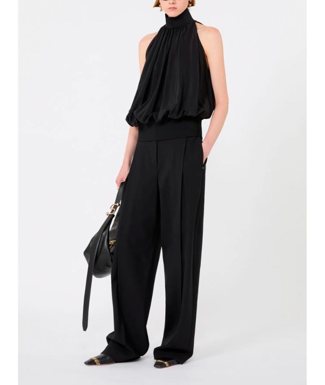 SPORTMAX Черная шелковая блузы, фото 6