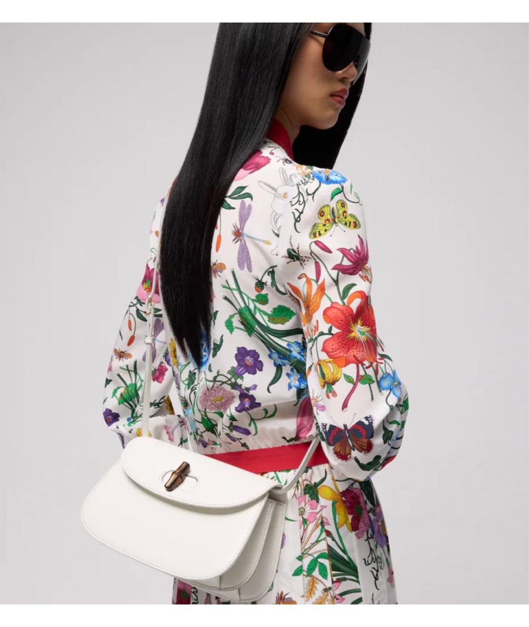 GUCCI Белая кожаная сумка через плечо, фото 4