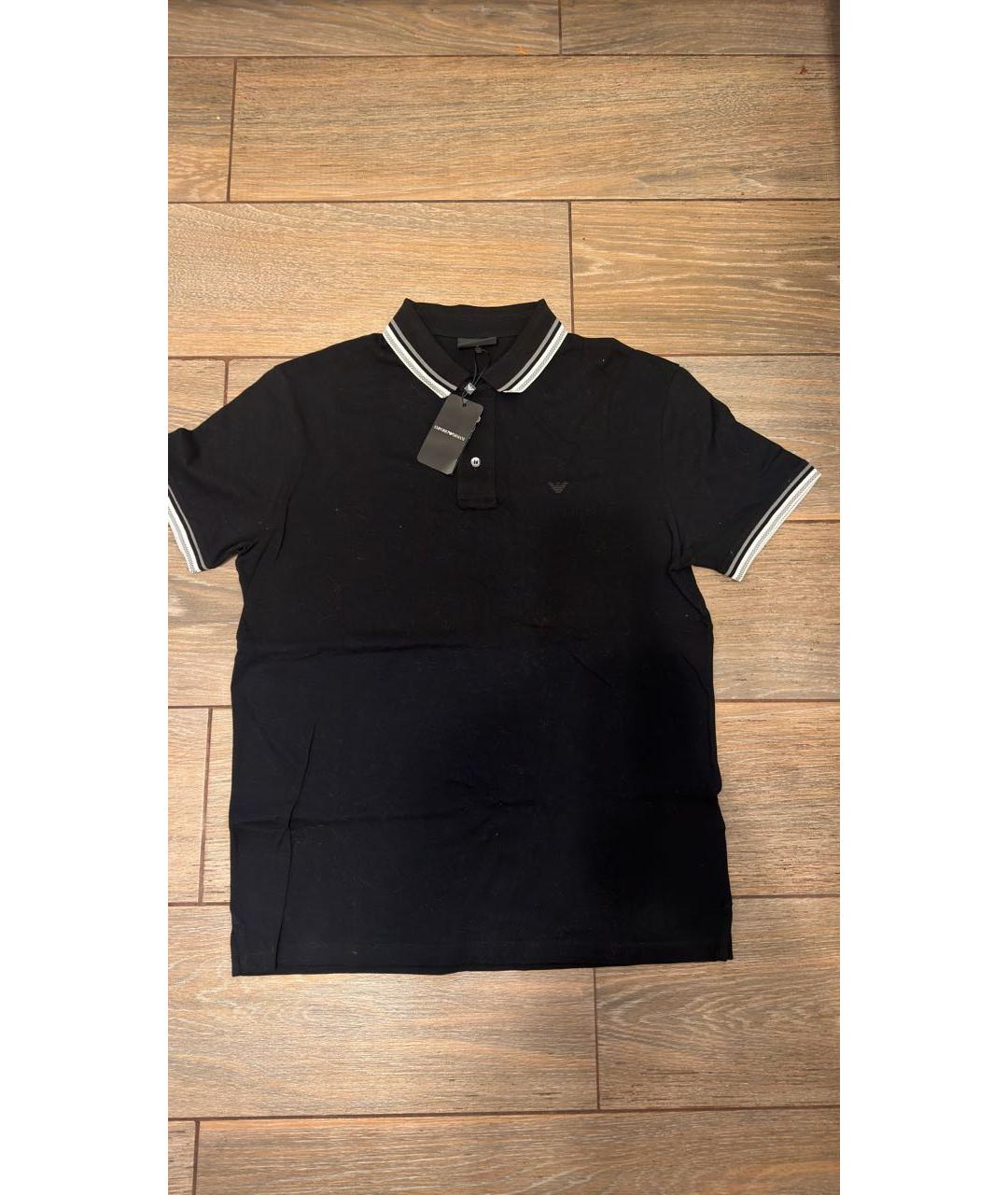 EMPORIO ARMANI Черная хлопковая футболка, фото 6