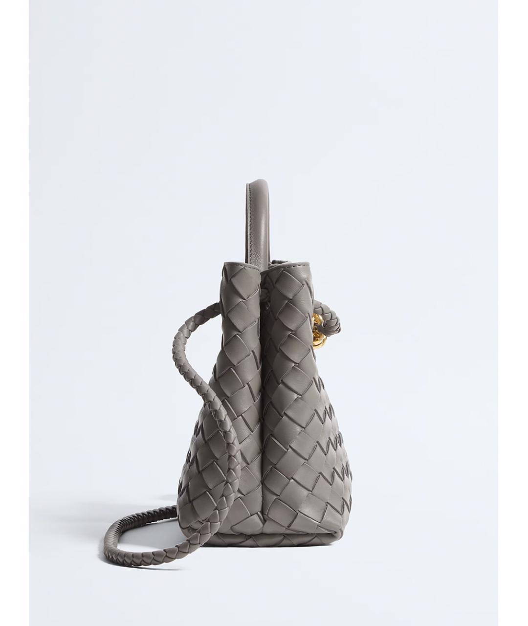 BOTTEGA VENETA Серая кожаная сумка тоут, фото 3