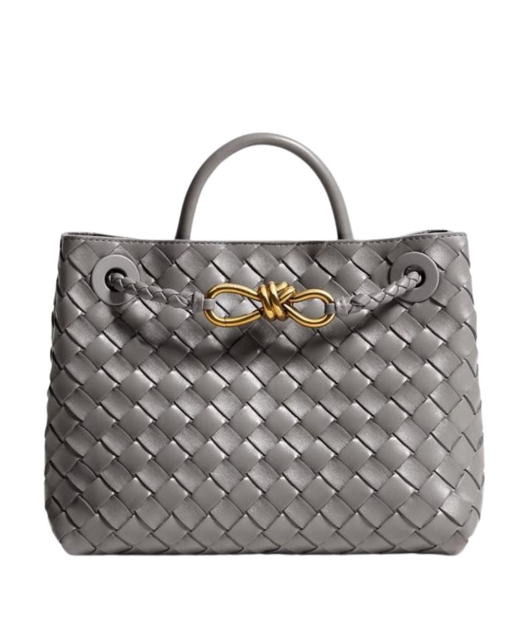 BOTTEGA VENETA Серая кожаная сумка тоут, фото 1
