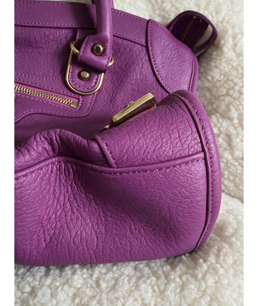 BALENCIAGA Фиолетовая кожаная сумка тоут, фото 6