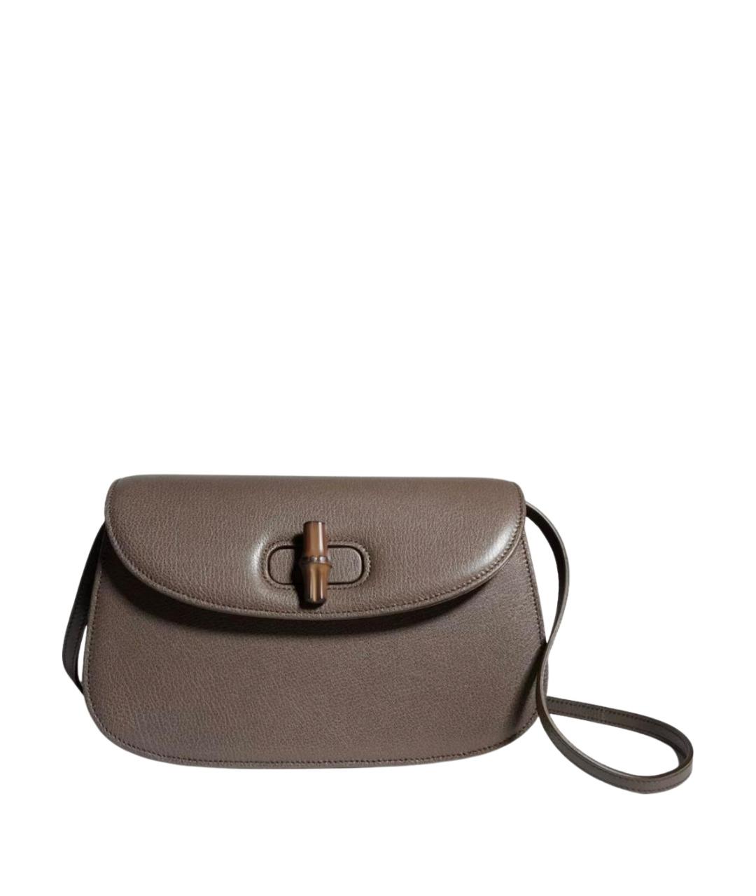 GUCCI Коричневая кожаная сумка через плечо, фото 1