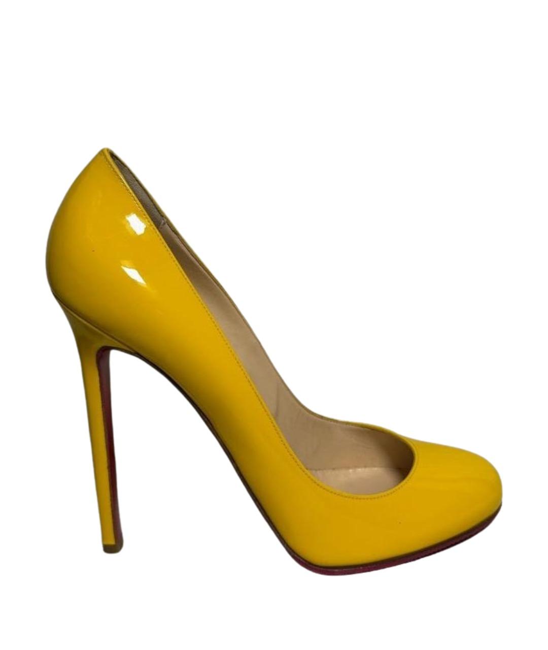 CHRISTIAN LOUBOUTIN Желтые кожаные туфли, фото 1