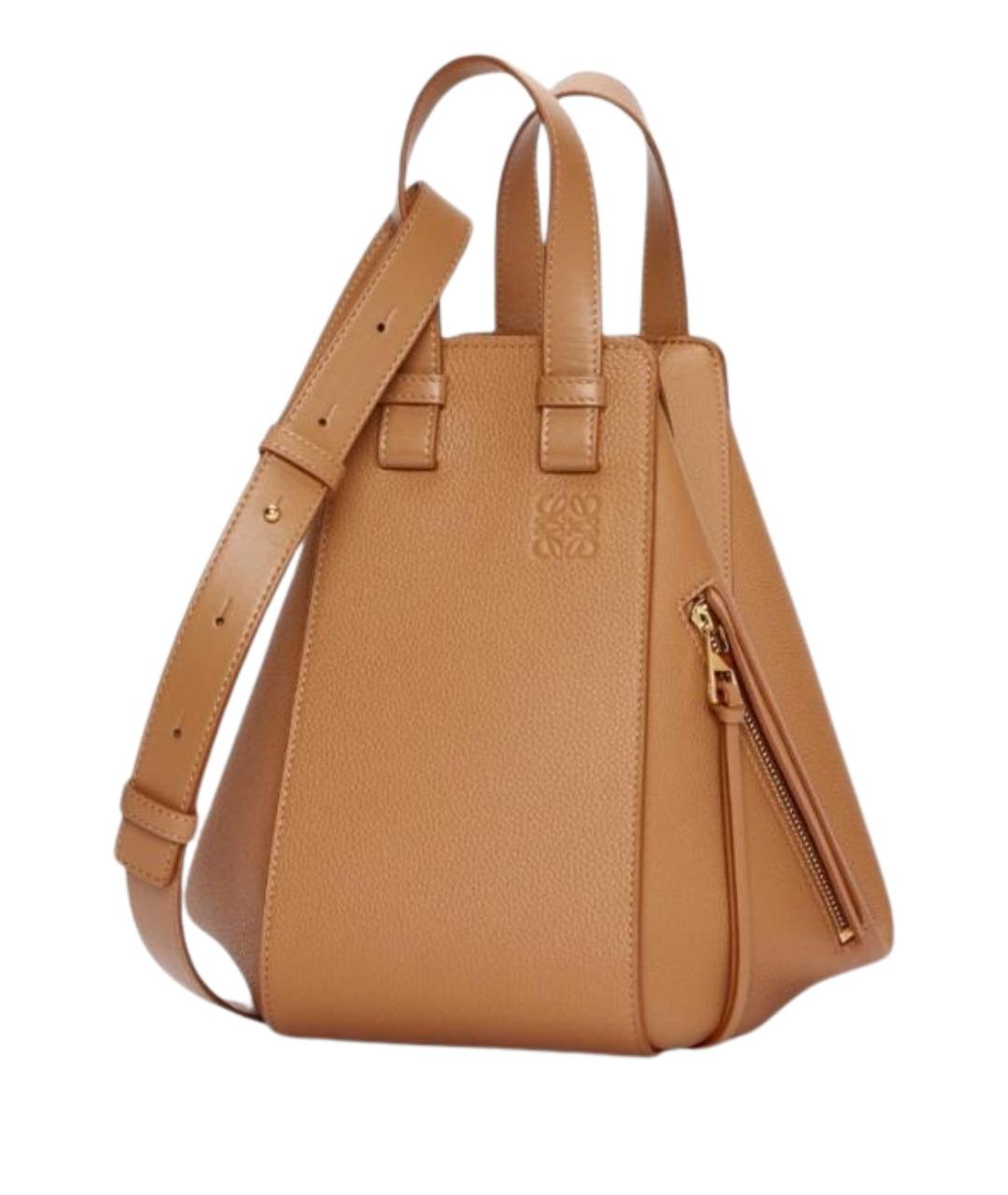 LOEWE Коричневая кожаная сумка с короткими ручками, фото 1