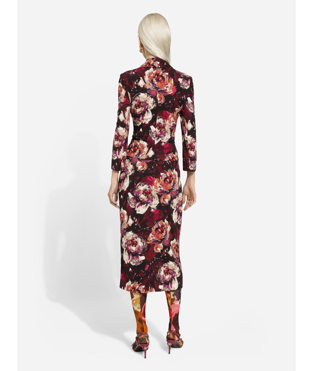 DOLCE&GABBANA Мульти вискозная юбка миди, фото 4