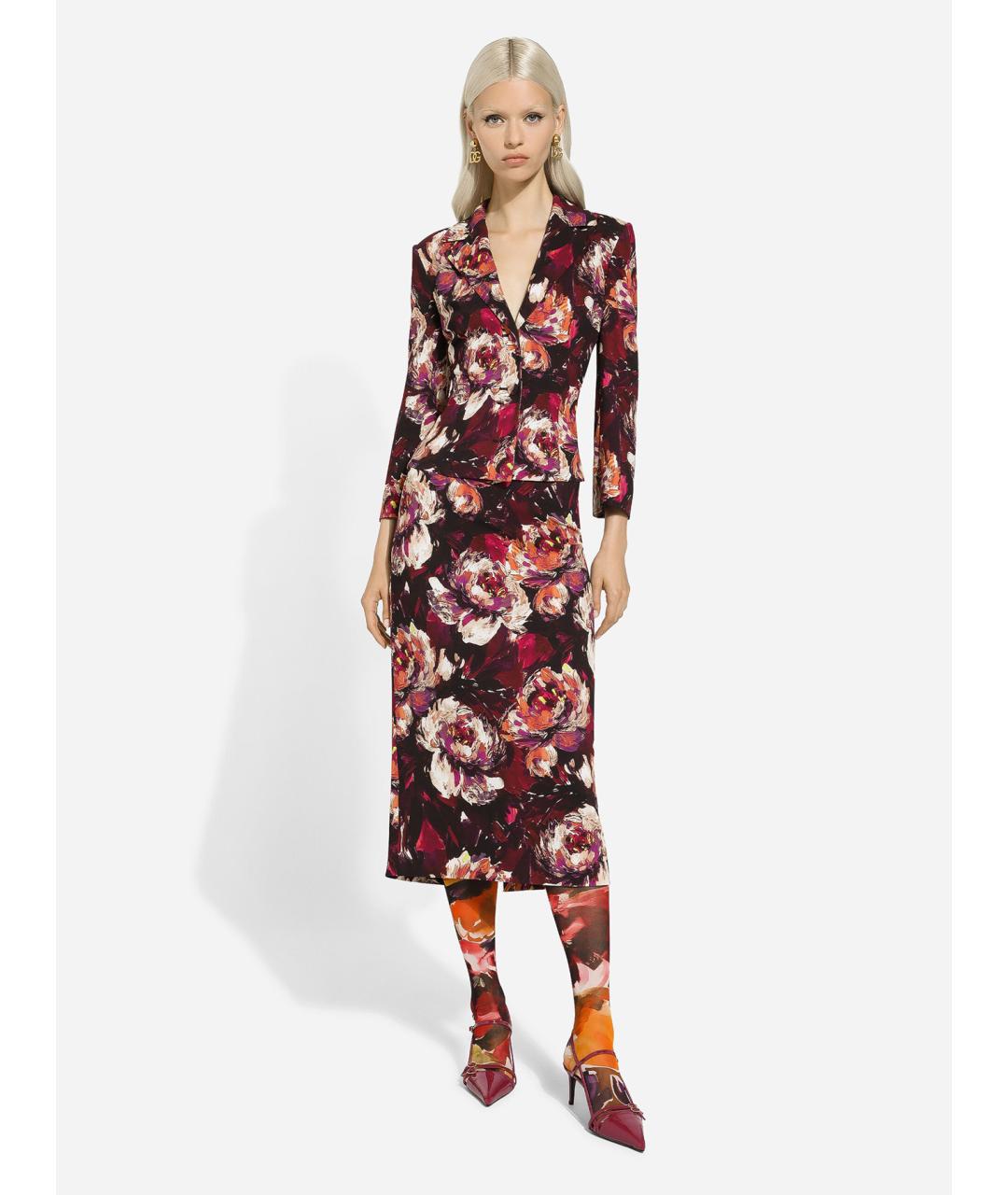 DOLCE&GABBANA Мульти вискозная юбка миди, фото 2