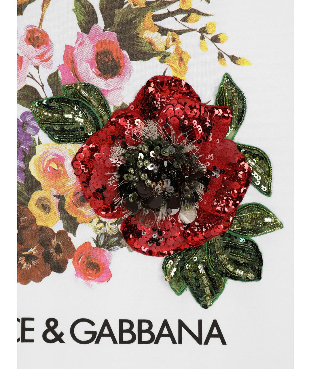 DOLCE&GABBANA Белая хлопковая футболка, фото 2