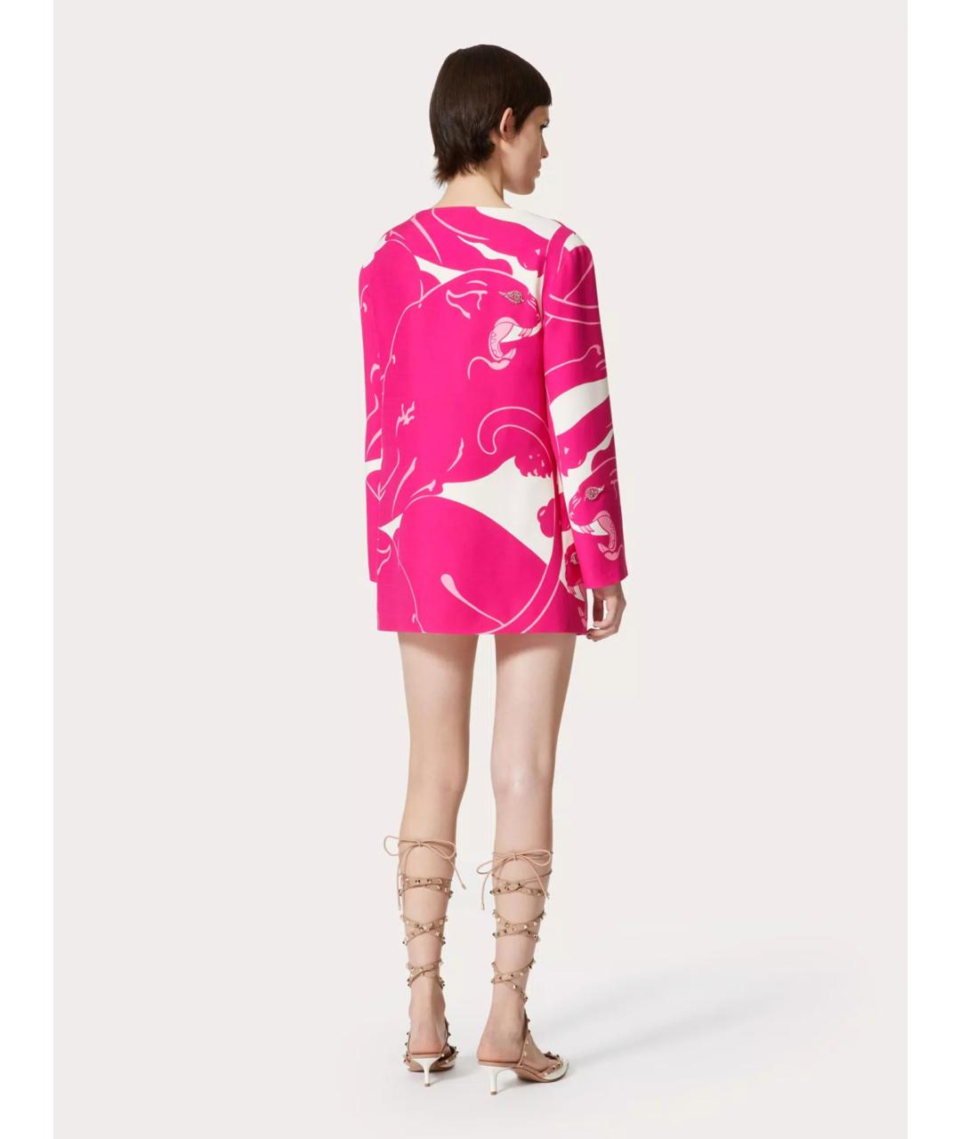 VALENTINO Розовое шерстяное повседневное платье, фото 4