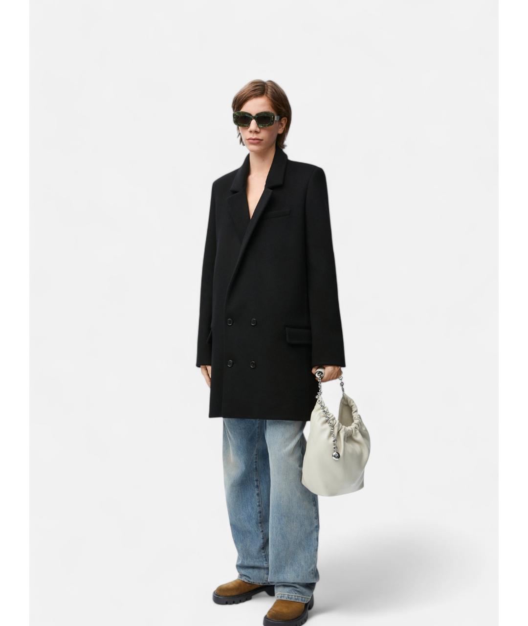 LOEWE Черное шерстяное пальто, фото 2